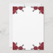 Rote Rose Floral Wedding Theme Einladung (Rückseite)