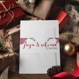 Rote Rose Floral Wedding Theme Einladungsbanderole