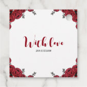 Rote Rose Floral Wedding Theme Geschenkanhänger (Rückseite)