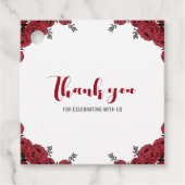 Rote Rose Floral Wedding Theme Geschenkanhänger (Vorderseite)