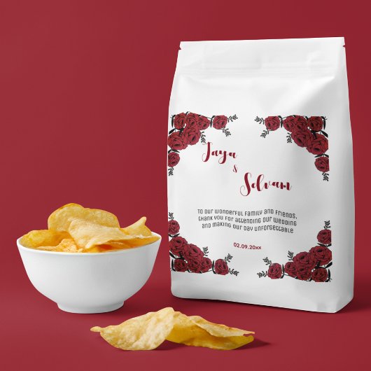 Rote Rose Floral Wedding Theme Geschenktütchen