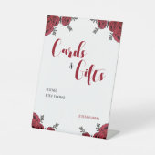 Rote Rose Floral Wedding Theme Sockelschild (Vorderseite)