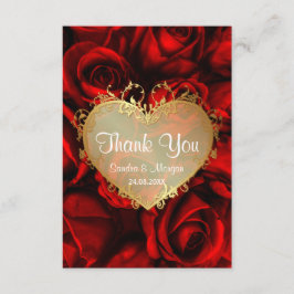 Rote Rose Floral Wedding Vielen Dank Dankeskarte