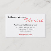 Rote Rose - Floristengeschäftskarten Visitenkarte (Rückseite)