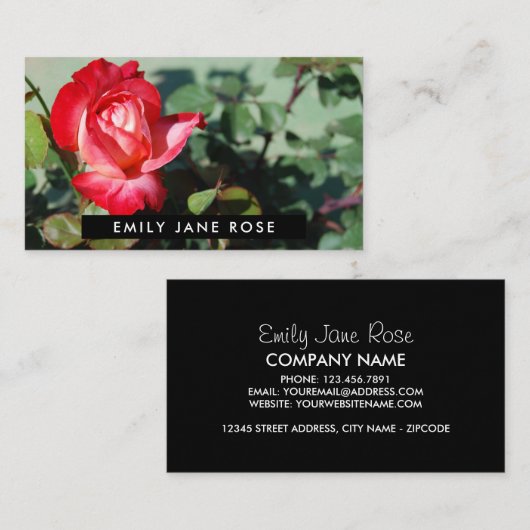 Rote Rose, Floristry Visitenkarte (Vorne/Hinten)