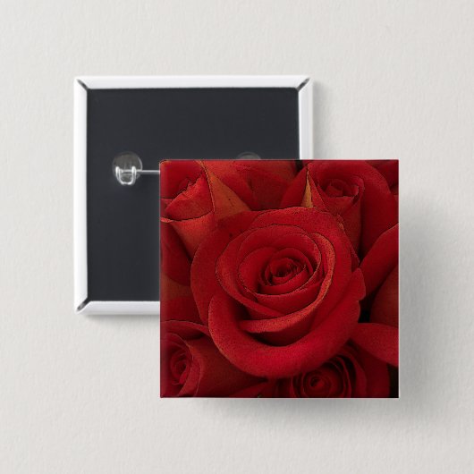 Rote Rose Foto Art Button (Vorne & Hinten)