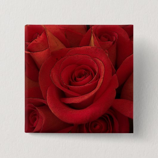 Rote Rose Foto Art Button (Vorderseite)