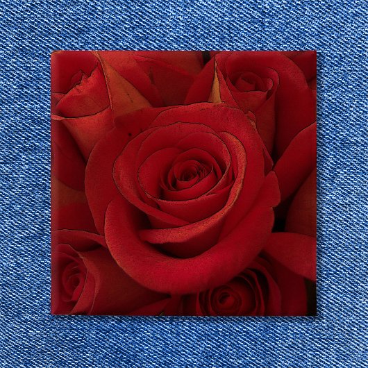 Rote Rose Foto Art Button