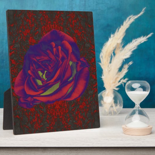 Rote Rose Foto Plaque Fotoplatte (Seite)