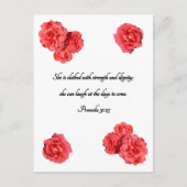 Rote Rose Frame Custom Bible Verse Sprichwörter 31 Postkarte (Vorderseite)
