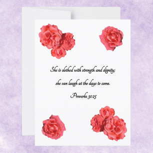 Rote Rose Frame Custom Bible Verse Sprichwörter 31 Postkarte