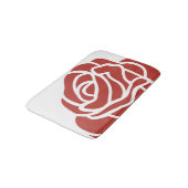 Rote Rose für Blumendesign-Single Badematte (Schrägansicht)