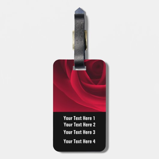 Rote Rose für das benutzerdefinierte Monogramm-Gep Gepäckanhänger (Rückseite vertikal)