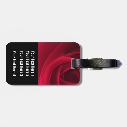 Rote Rose für das benutzerdefinierte Monogramm-Gep Gepäckanhänger (Rückseite horizontal)