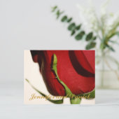 Rote Rose für Hochzeiten im Dezember Einladungspostkarte (Stehend Vorderseite)