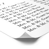 Rote Rose für Hochzeitsskartentafeln Poster (Ecke)