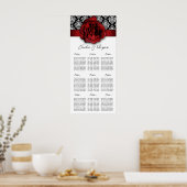 Rote Rose für Hochzeitsskartentafeln Poster (Küche)
