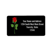 Rote Rose für langes Stechen Adressaufkleber (Vorne)