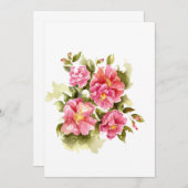 Rote Rose für Monogramm Dankeskarte (Vorne/Hinten)