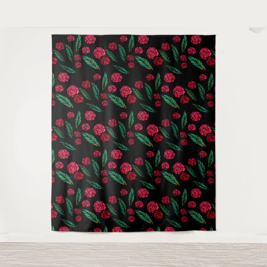 Rote Rose Gardener Wandteppich (Vorderseite)