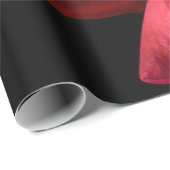 Rote Rose gegen schwarzen Hintergrund Geschenkpapier (Rolleneckpunkt)