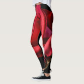Rote Rose gegen schwarzen Hintergrund Leggings (Links)