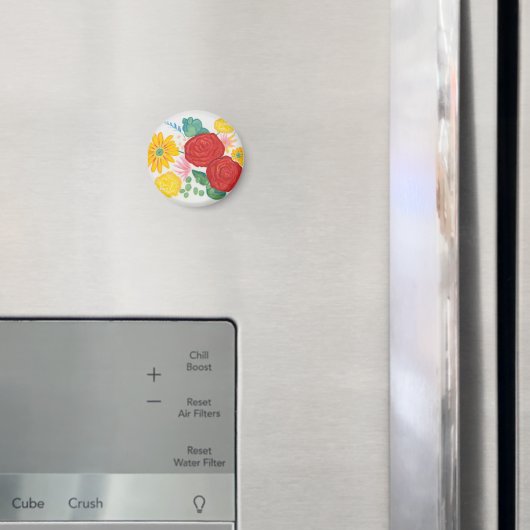 Rote Rose Gelbe Daisy Floral Magnet (In Situ (Kühlschrank))