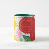 Rote Rose Gelbe Daisy Floral Tasse (Zentrum)