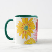 Rote Rose Gelbe Daisy Floral Tasse (Links)