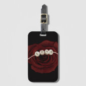 Rote Rose Gepäckanhänger (Vorderseite Vertikal)