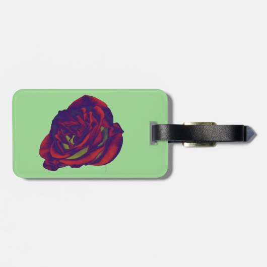 Rote Rose Gepäckanhänger (Rückseite horizontal)