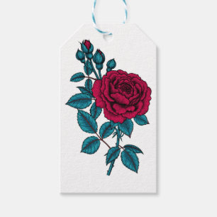 rote Rose Geschenkanhänger