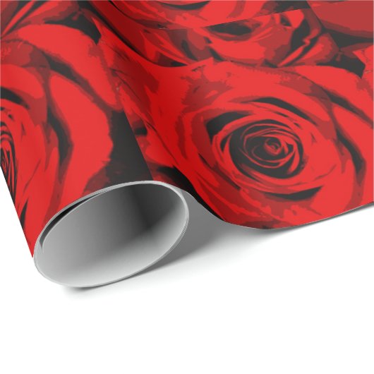 Rote Rose Geschenkpapier (Rolleneckpunkt)