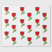 Rote Rose Geschenkpapier (Flach)