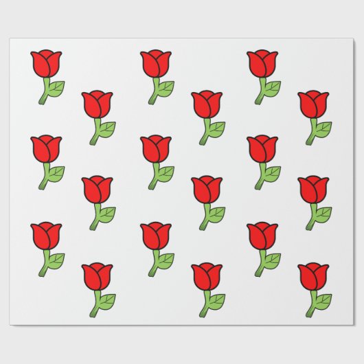 Rote Rose Geschenkpapier (Flach)