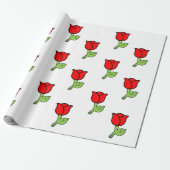 Rote Rose Geschenkpapier (Ungerollt)