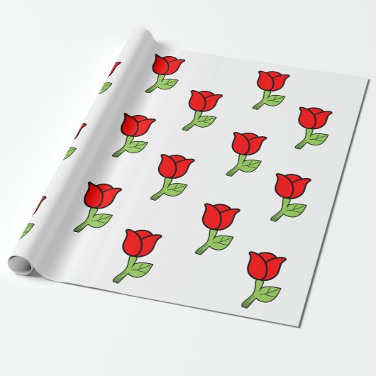 Rote Rose Geschenkpapier (Ungerollt)
