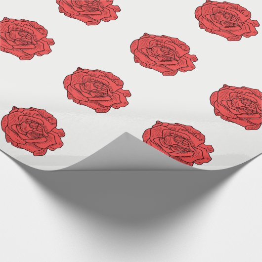 Rote Rose Geschenkpapier (Ecke)
