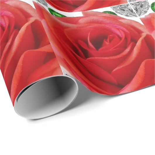 Rote Rose Geschenkpapier (Rolleneckpunkt)