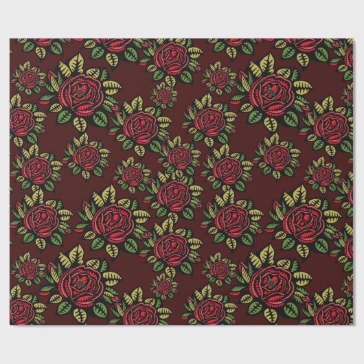 rote Rose Geschenkpapier (Flach)