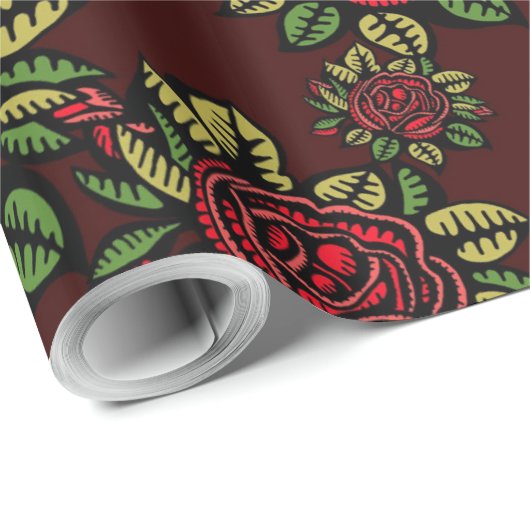 rote Rose Geschenkpapier (Rolleneckpunkt)