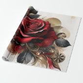 Rote Rose Geschenkpapier (Ungerollt)