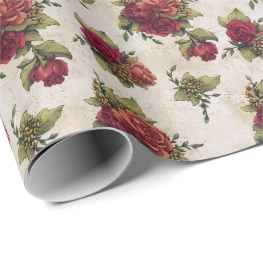 Rote Rose Geschenkpapier (Rolleneckpunkt)