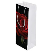 Rote Rose Geschenktüte Für Weinflaschen (Vorderseite Schrägansicht)