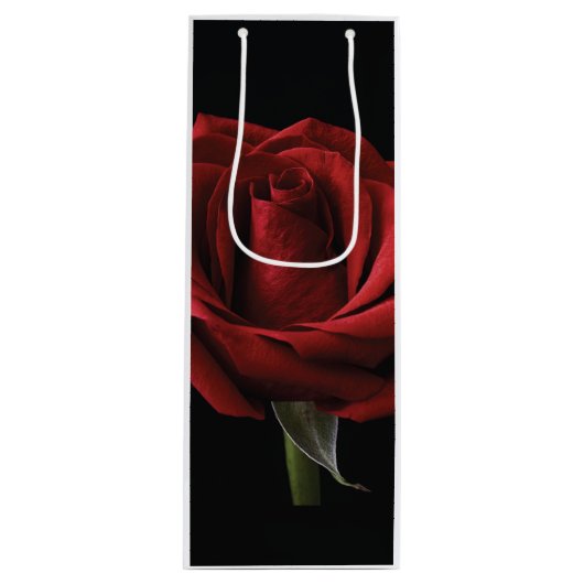 Rote Rose Geschenktüte Für Weinflaschen (Vorderseite)