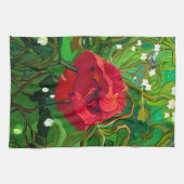 ROTE ROSE  GESCHIRRTUCH (Horizontal)