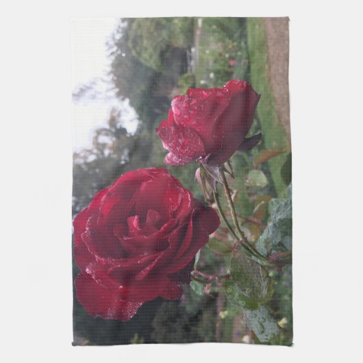 Rote Rose Geschirrtuch (Vertikal)