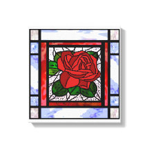 Rote Rose Gestaltetes Glas Art Deco