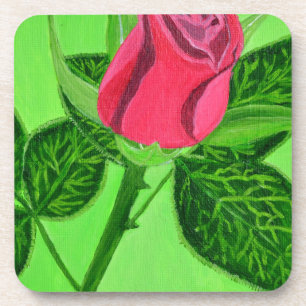 Rote Rose Getränkeuntersetzer