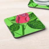 Rote Rose Getränkeuntersetzer (Linke Seite)